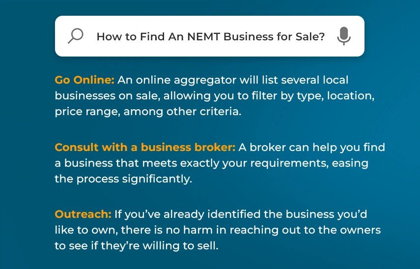 How to Find An NEMT Business for Sale