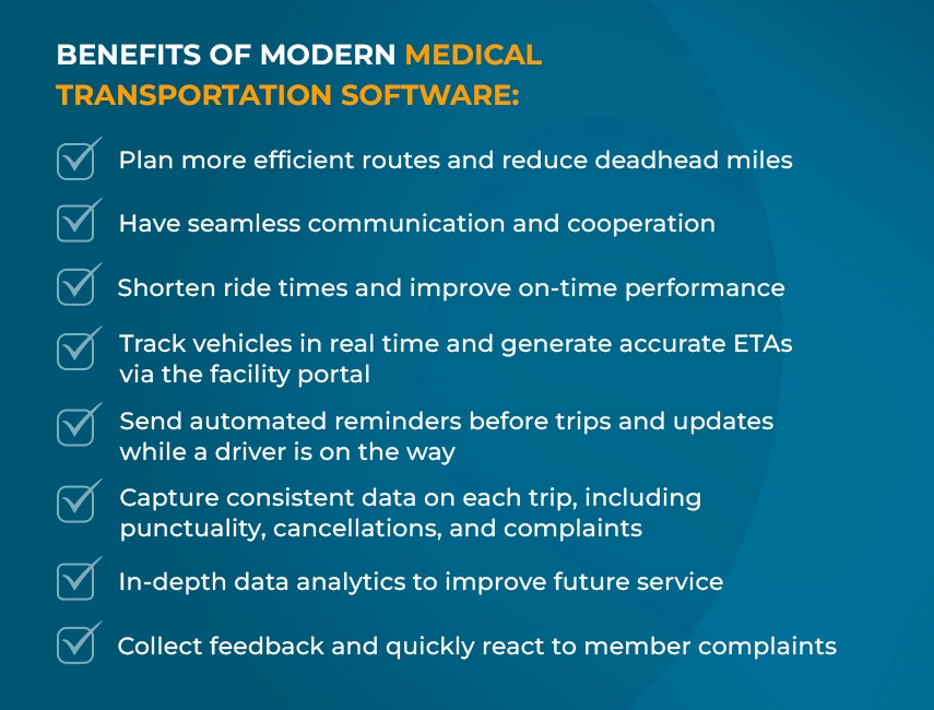 benefits of modern medical transportation software