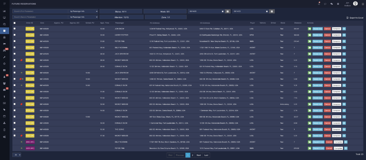 nemt software borker management screenshot