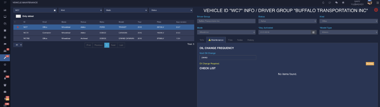 nemt software vehicle information